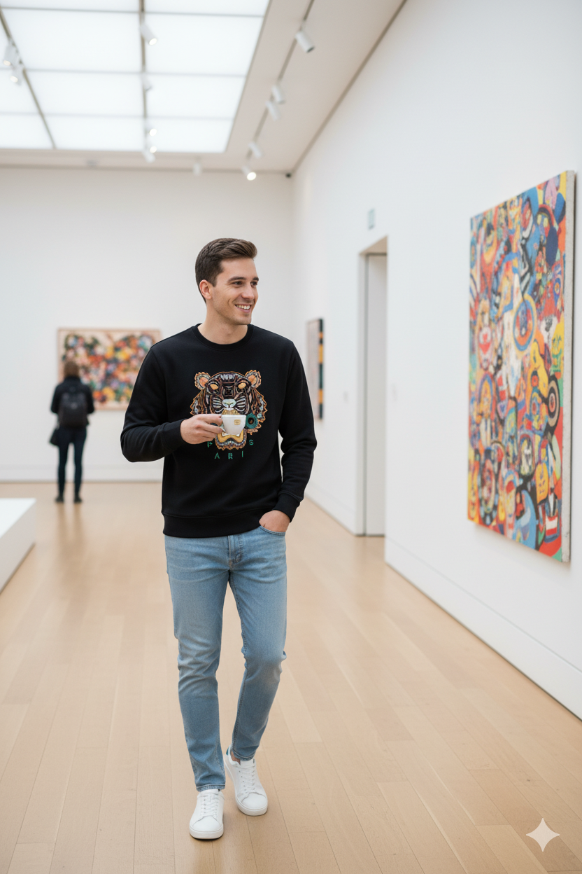 Oppland Erkek Sweatshirt Regular Fit Pamuklu Kumaş iki iplik OPES26KNZMOD13